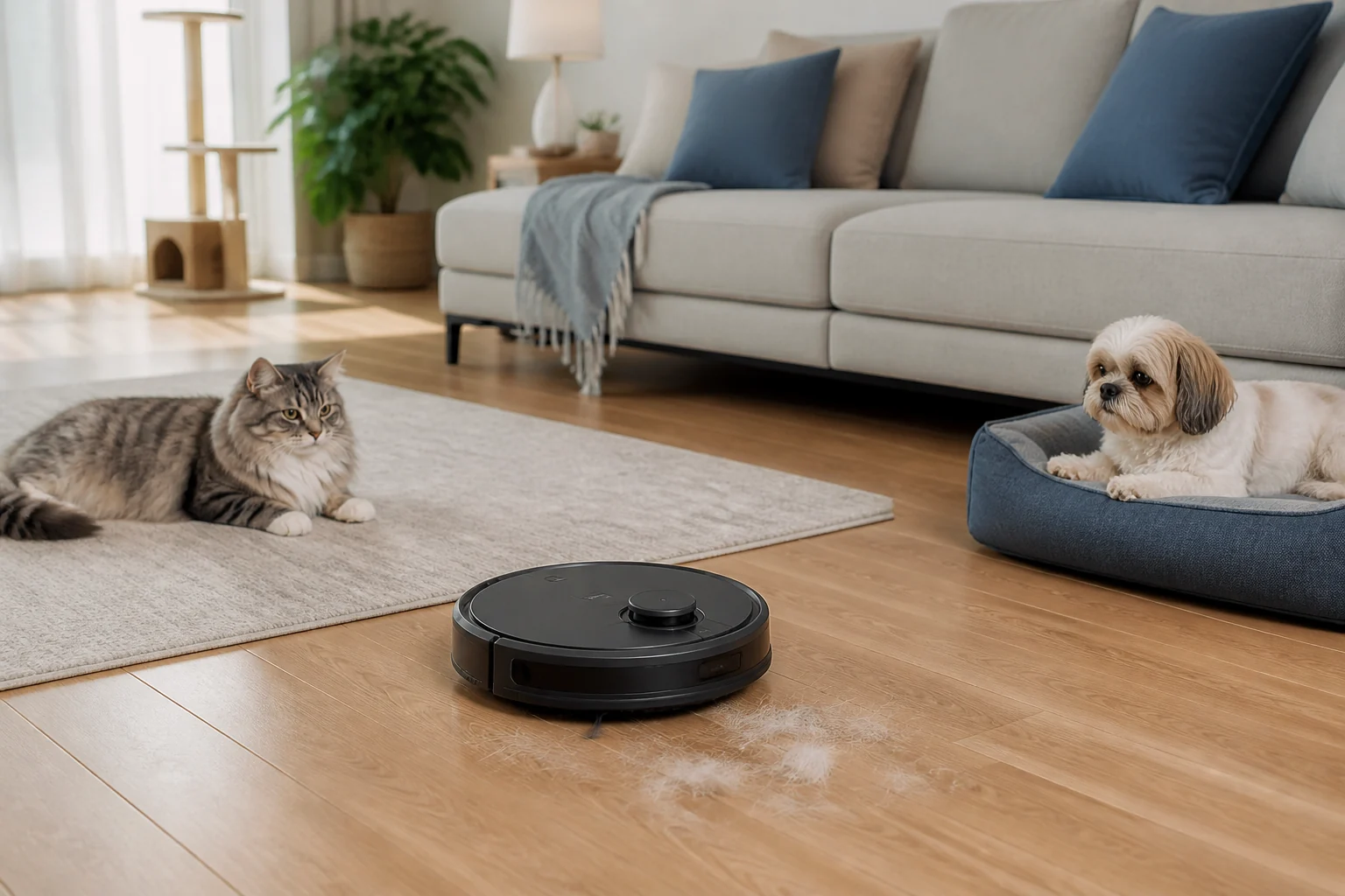 Nhà có thú cưng nên chọn robot hút bụi nào?