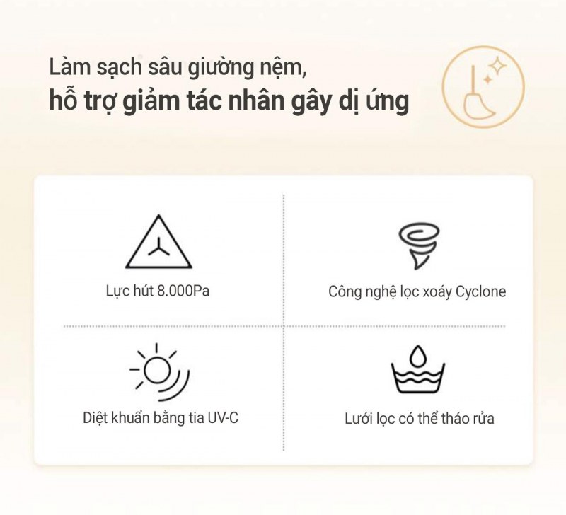 AQUA ASM-Y101(E) - UV-C chỉ hoạt động khi máy áp xuống bề mặt