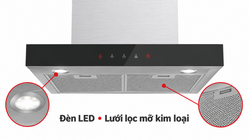 Đèn LED và lưới lọc mỡ Bosch DWB67BK61T