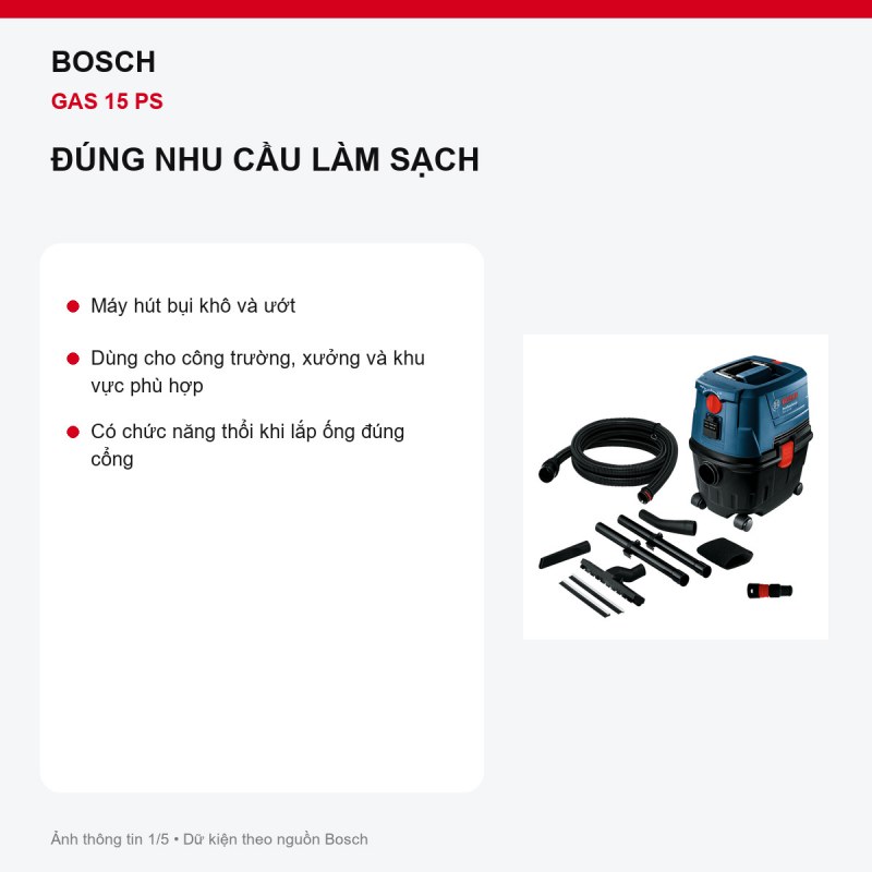 Máy hút bụi Bosch Professional GAS 15 PS