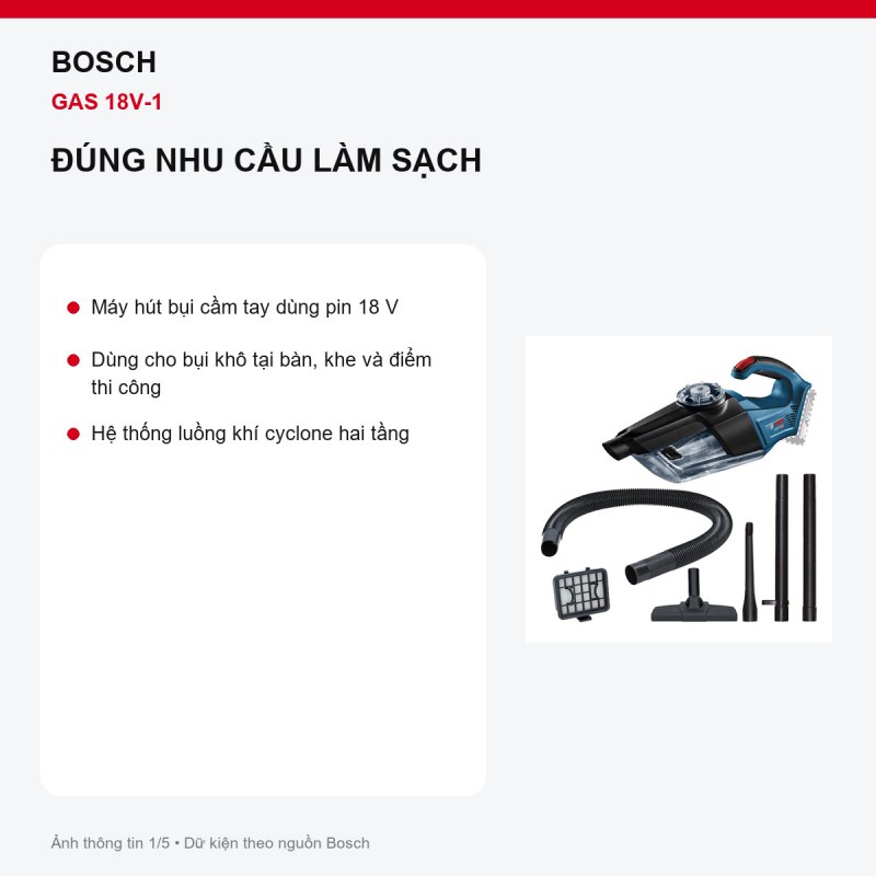 Máy hút bụi Bosch GAS 18V-1