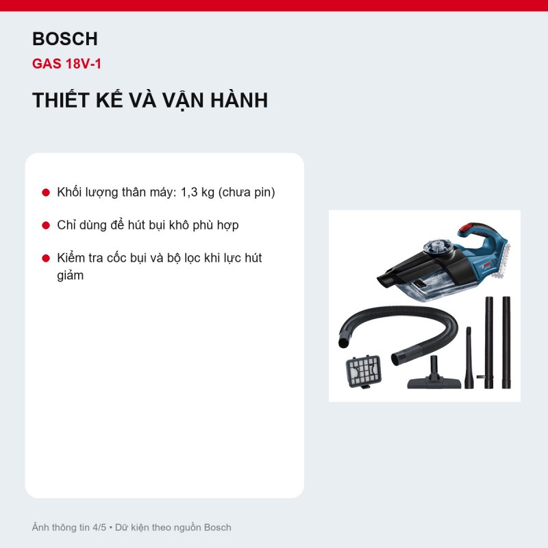 Hộp bụi Bosch GAS 18V-1