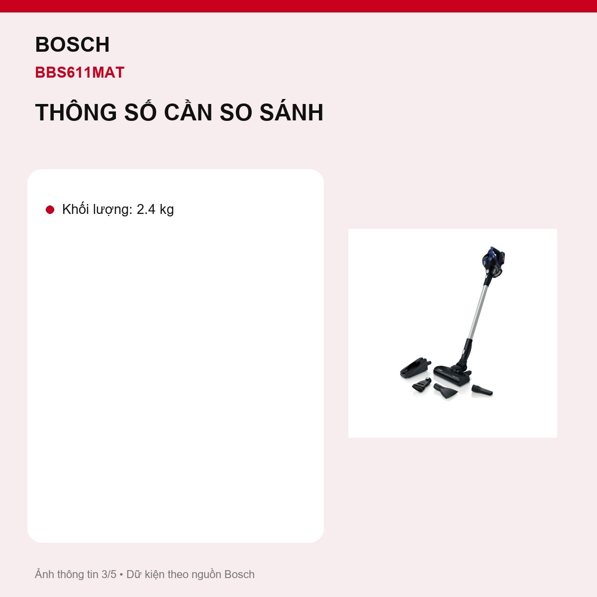 Đầu hút nệm Bosch BBS611MAT