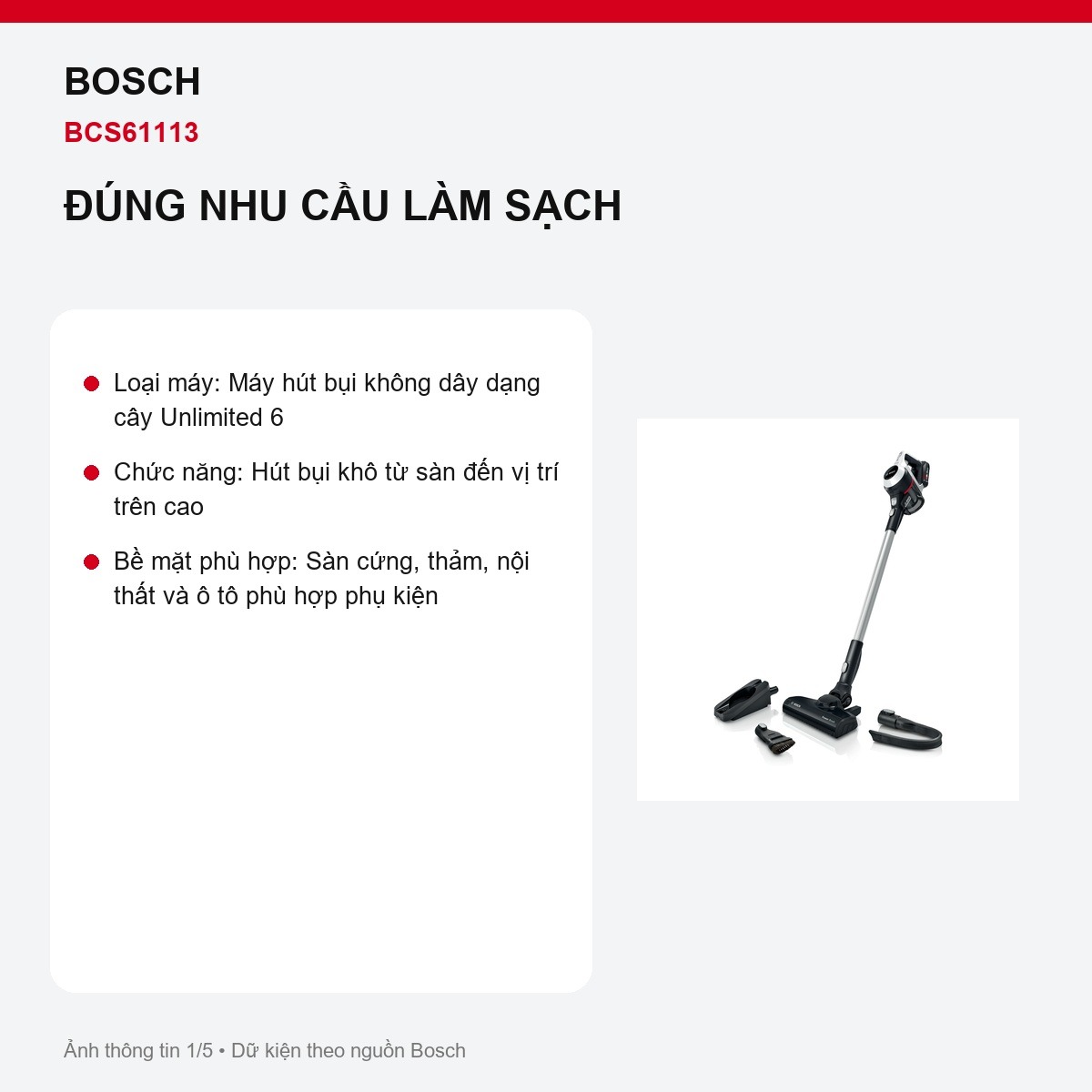 Máy hút bụi Bosch BCS61113 Unlimited