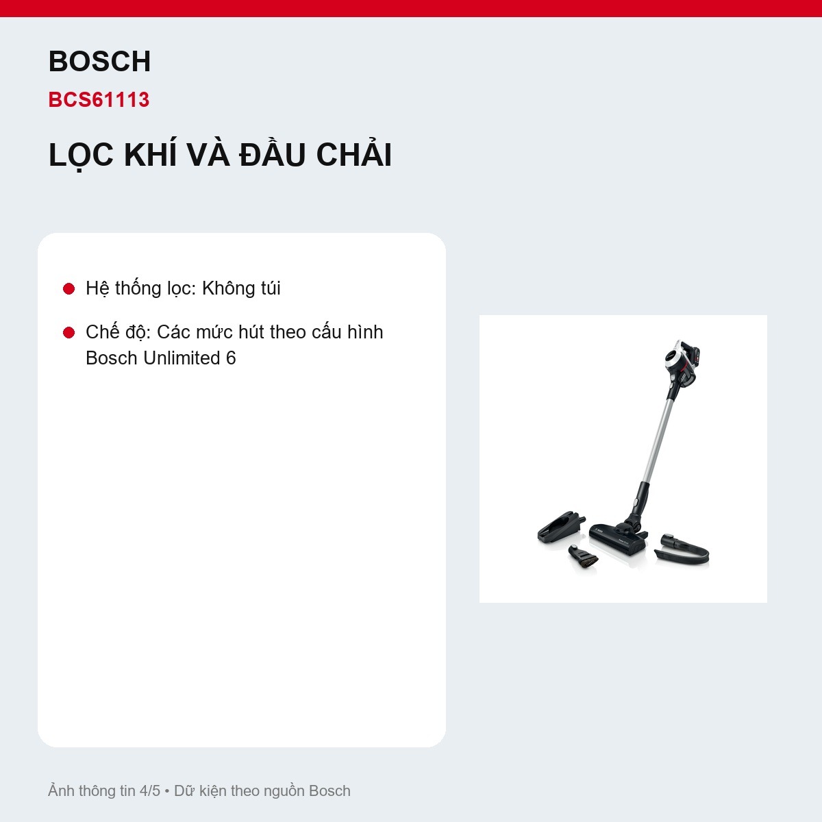 Hai mức hiệu suất Bosch BCS61113