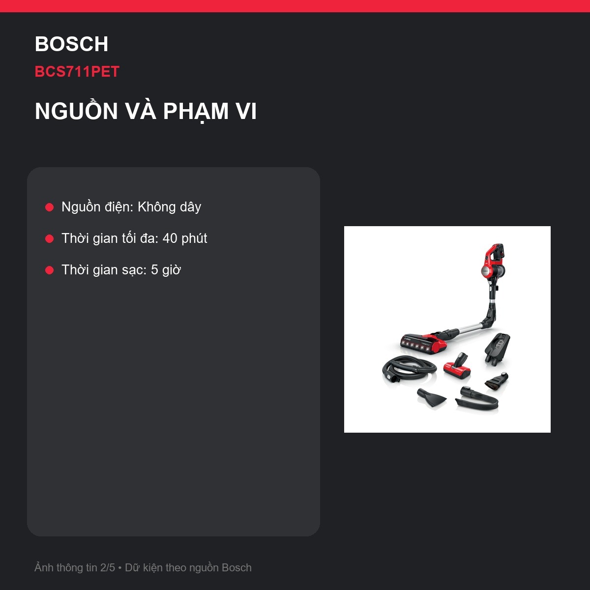 Lịch hút lông thú Bosch BCS711PET