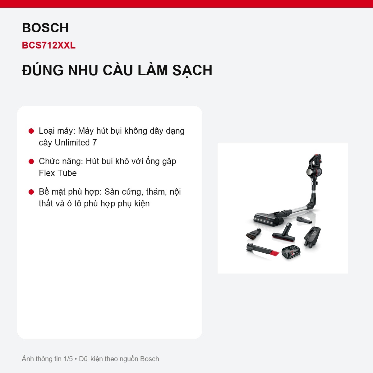 Máy hút bụi Bosch BCS712XXL hai pin