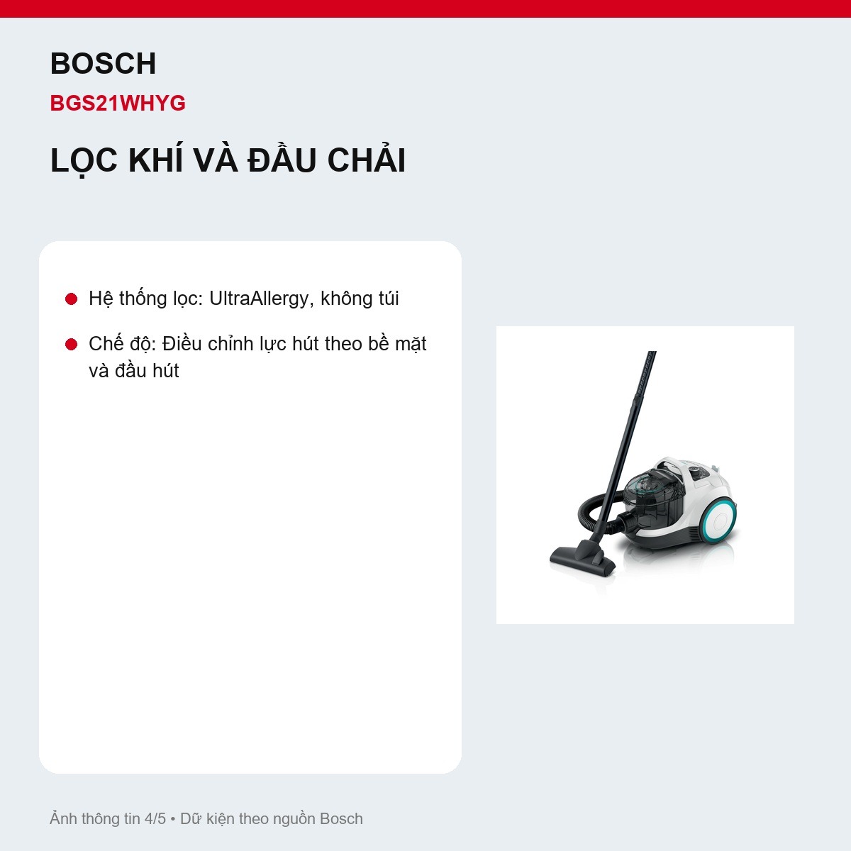 Bộ lọc UltraAllergy Bosch BGS21WHYG