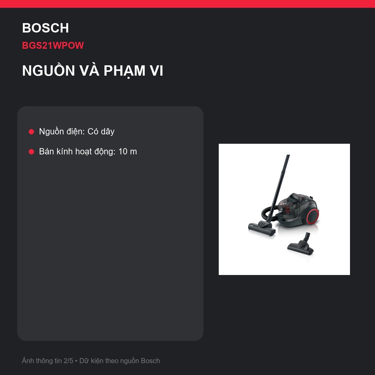 Đầu chải Turbo Bosch BGS21WPOW