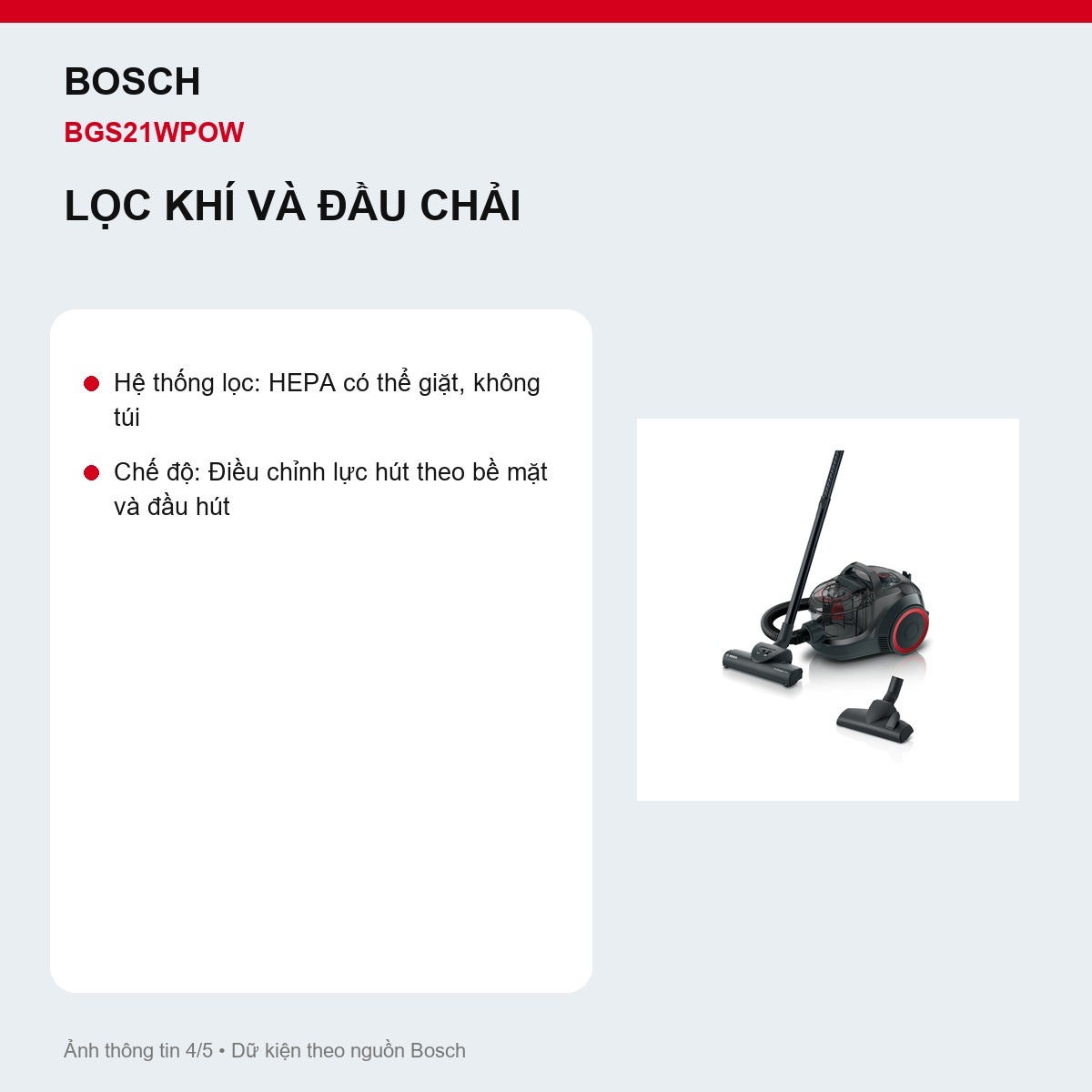 Hộp bụi và HEPA Bosch BGS21WPOW