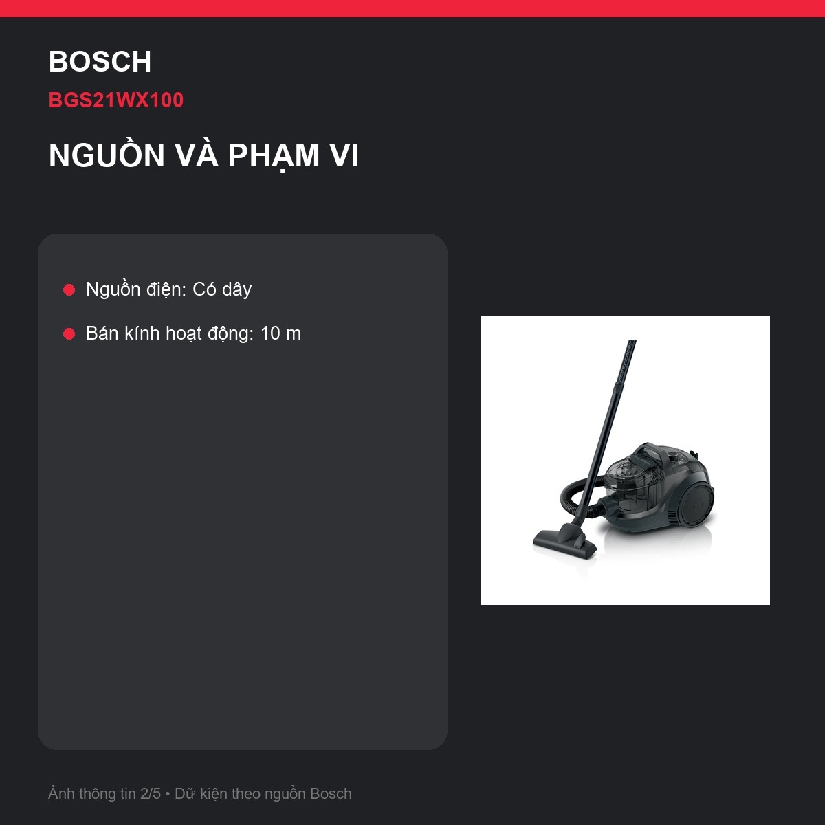 Power Control Bosch BGS21WX100
