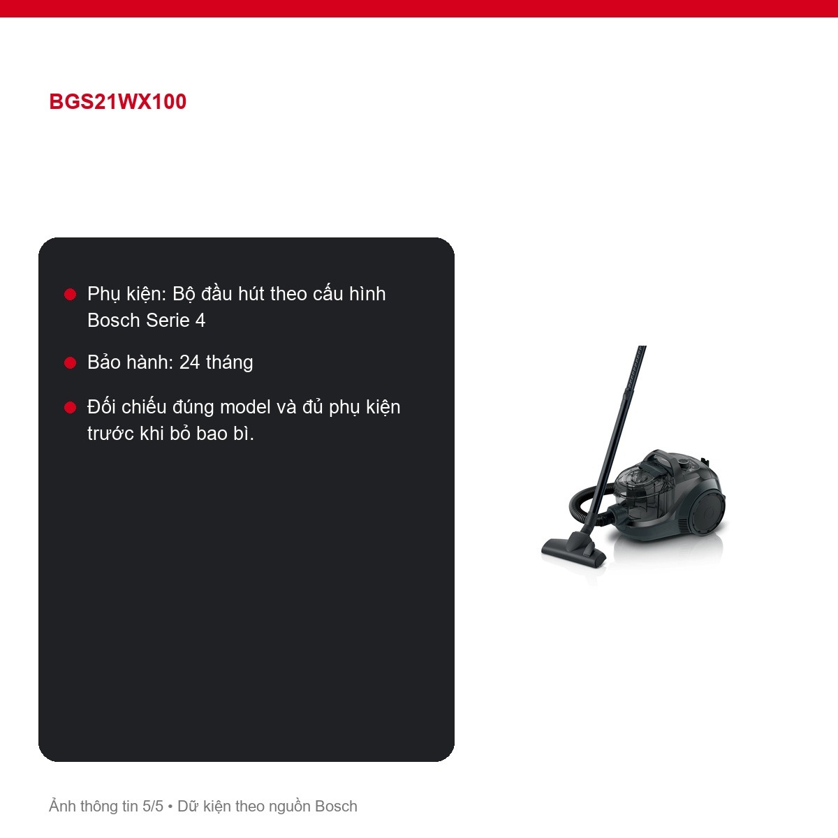 Thân máy Bosch BGS21WX100