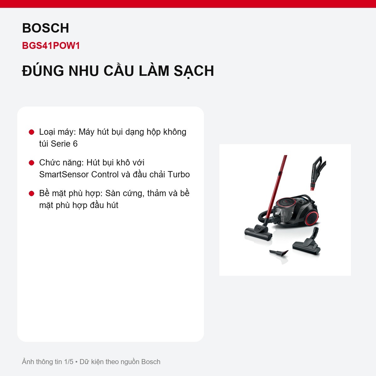 Máy hút bụi Bosch BGS41POW1
