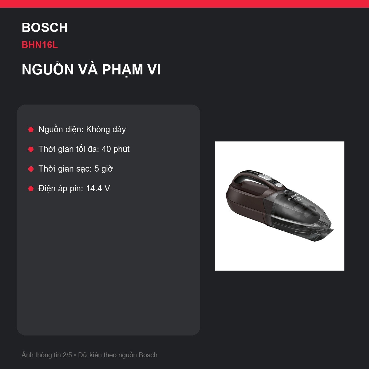 Vị trí sẵn sàng của Bosch BHN16L
