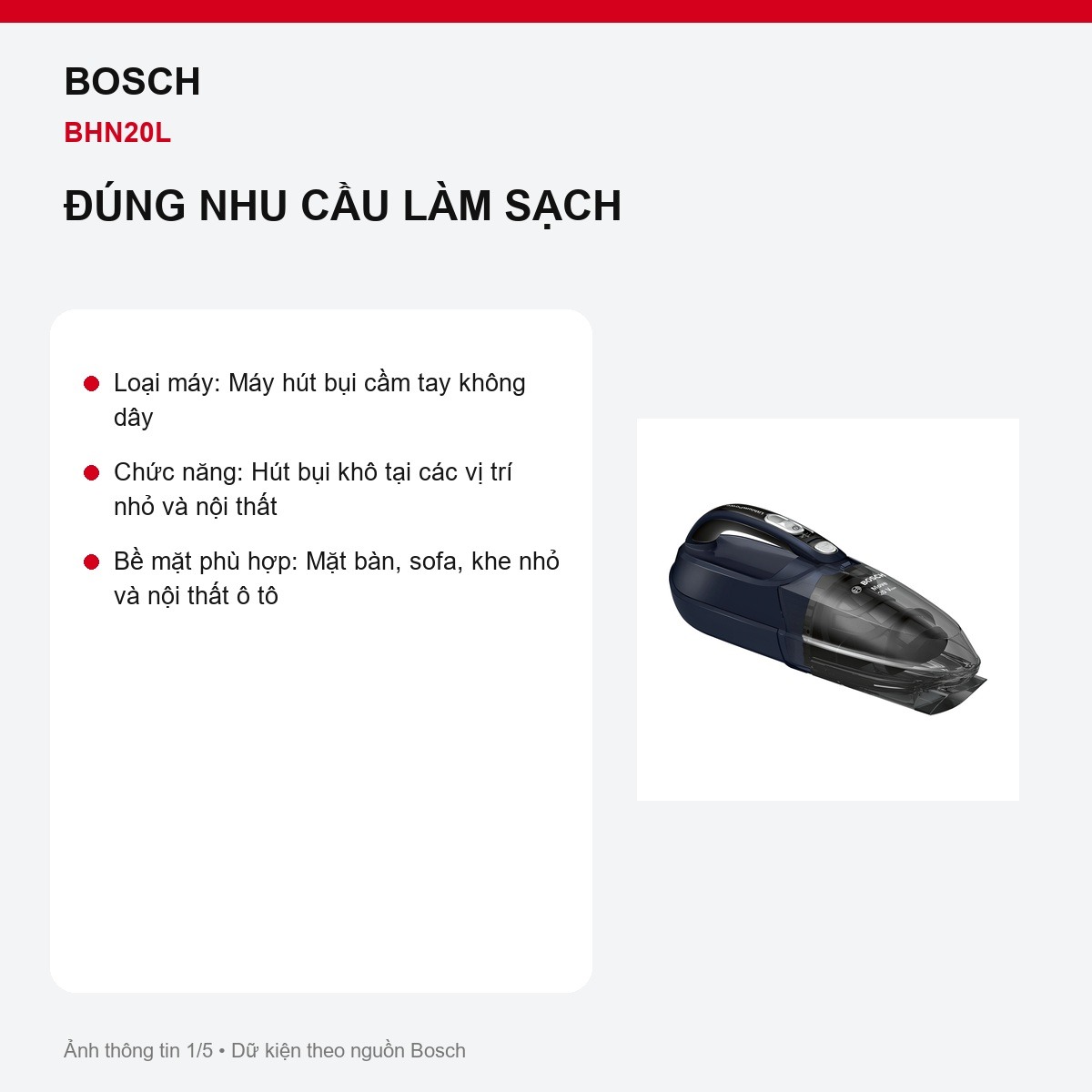 Máy hút bụi Bosch BHN20L