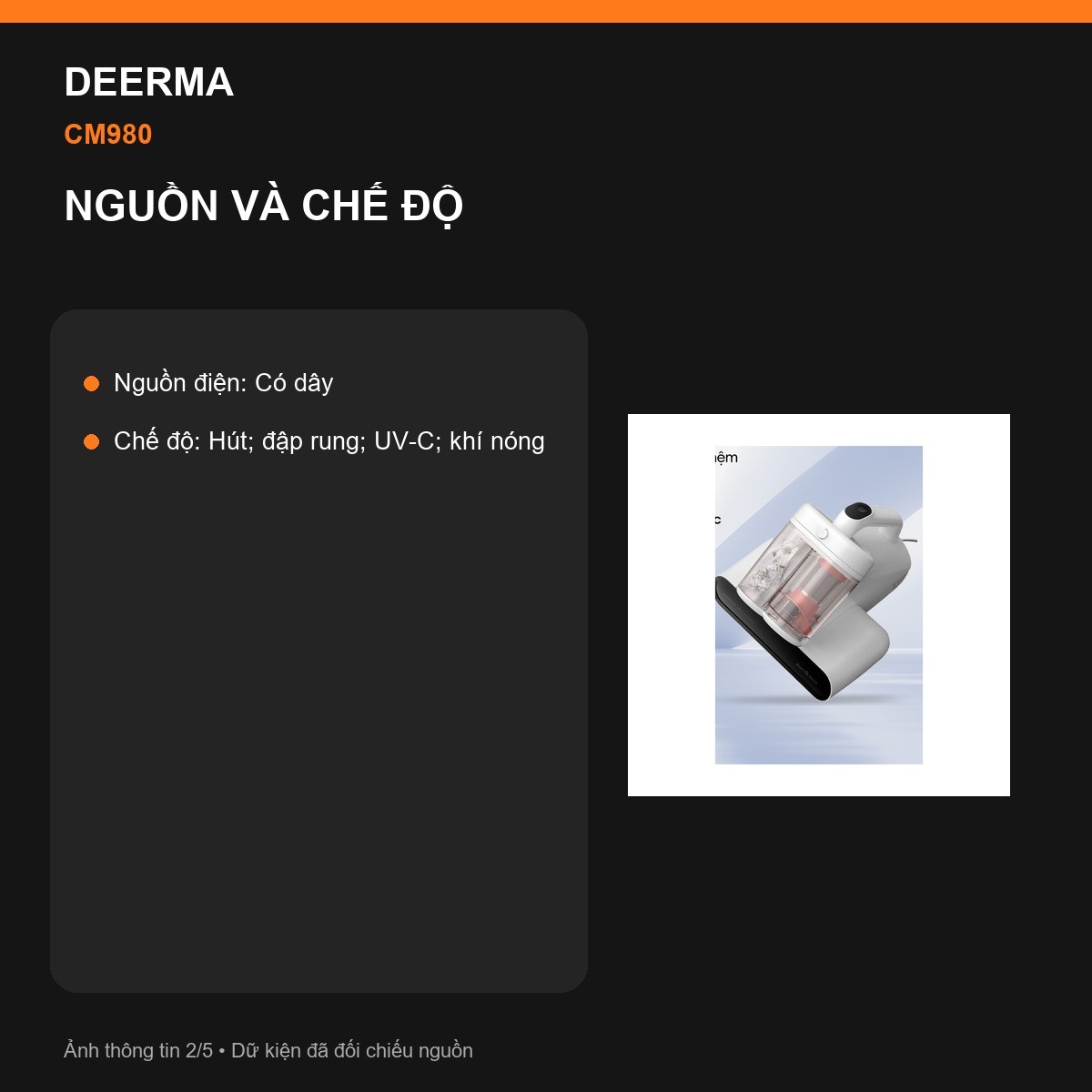 Hai cốc bụi Deerma CM980