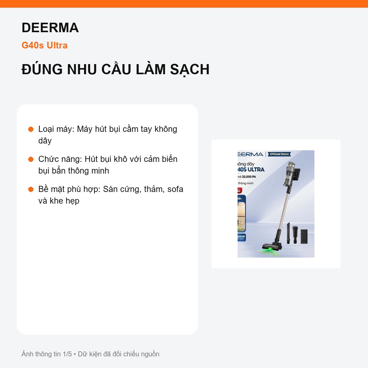 Máy hút bụi Deerma G40s Ultra