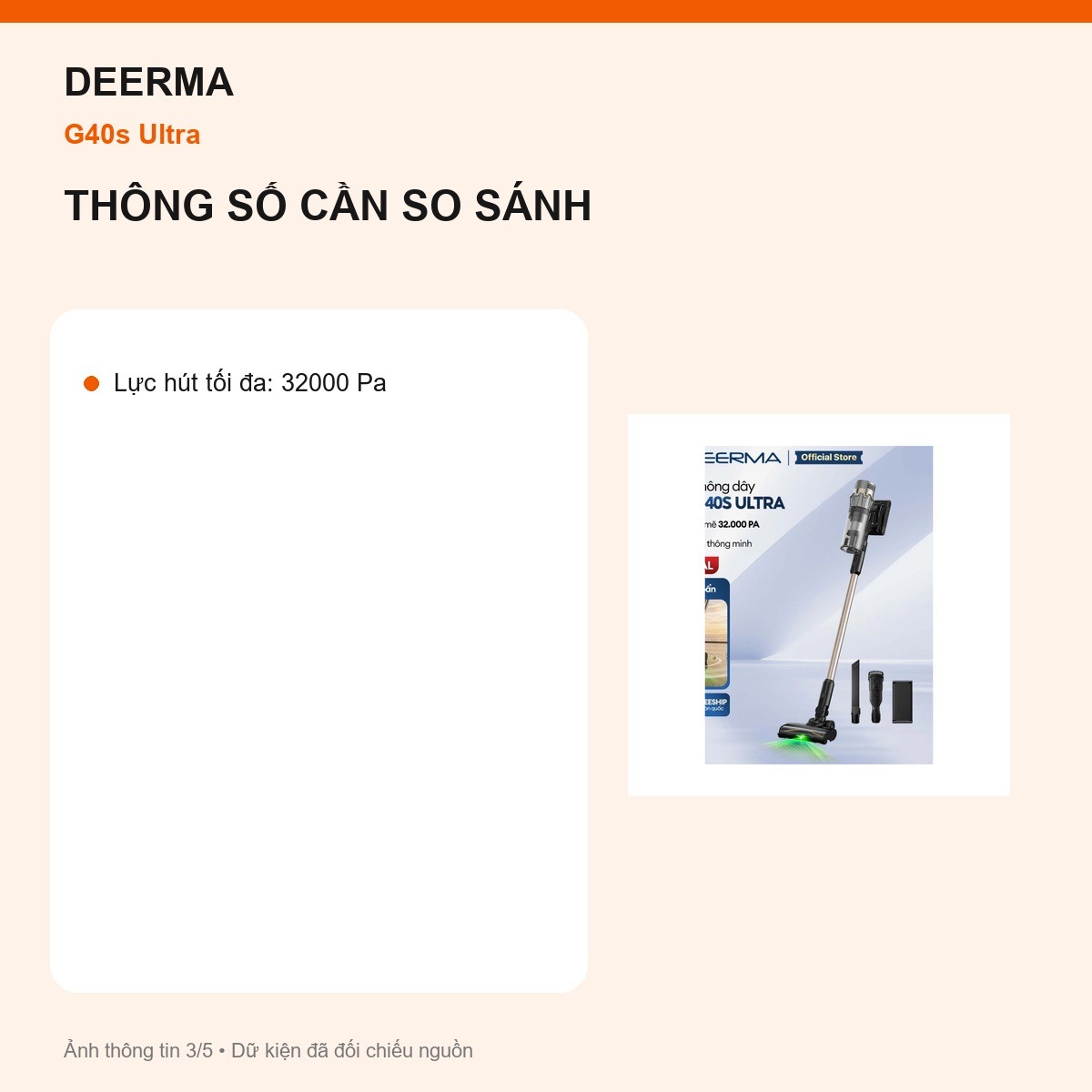 Lực hút Deerma G40s Ultra