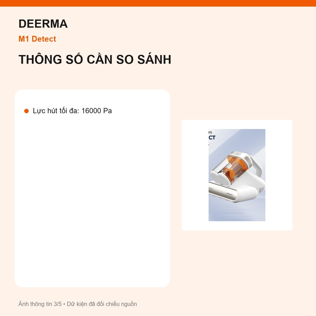 Lực hút Deerma M1 Detect