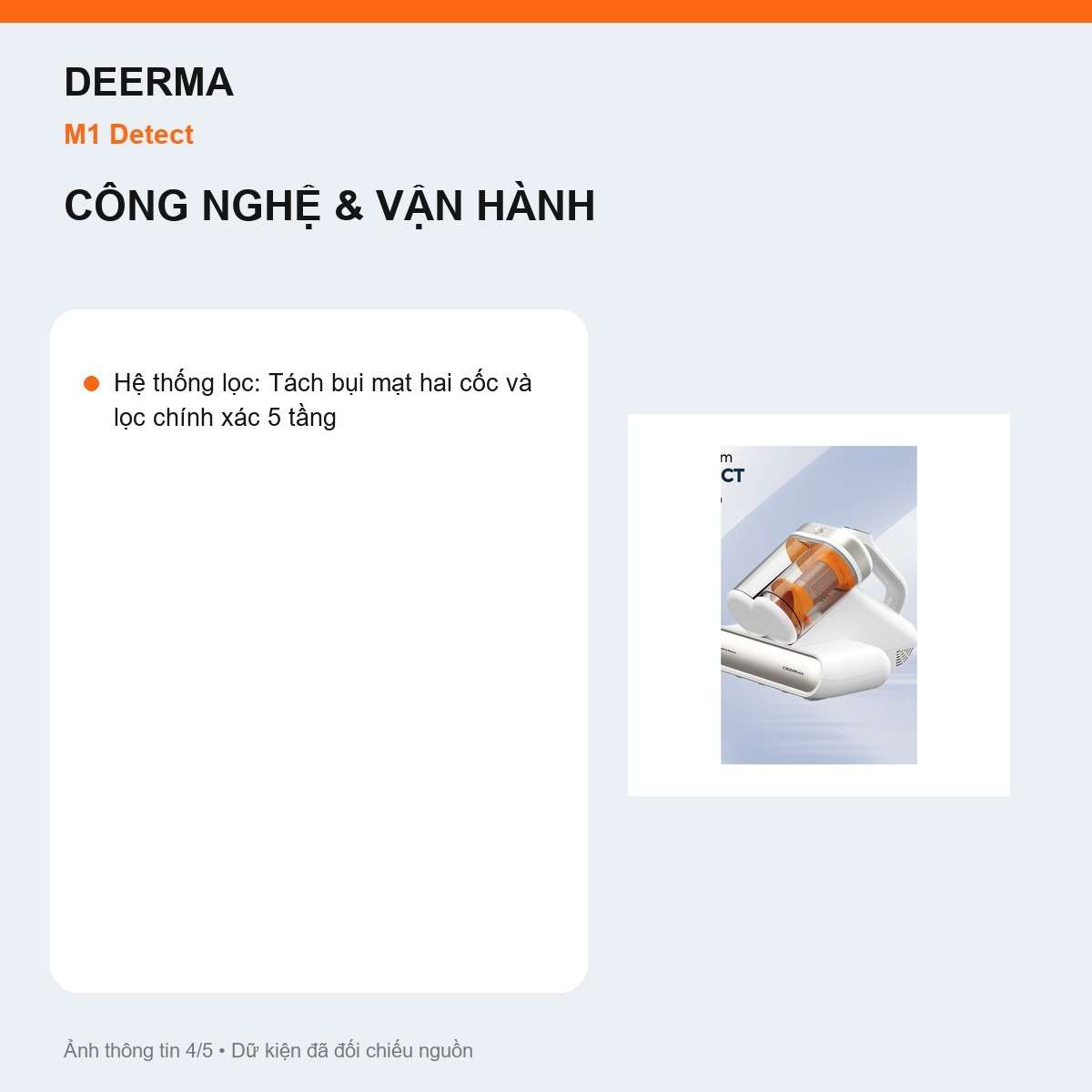 Hai cốc bụi Deerma M1 Detect