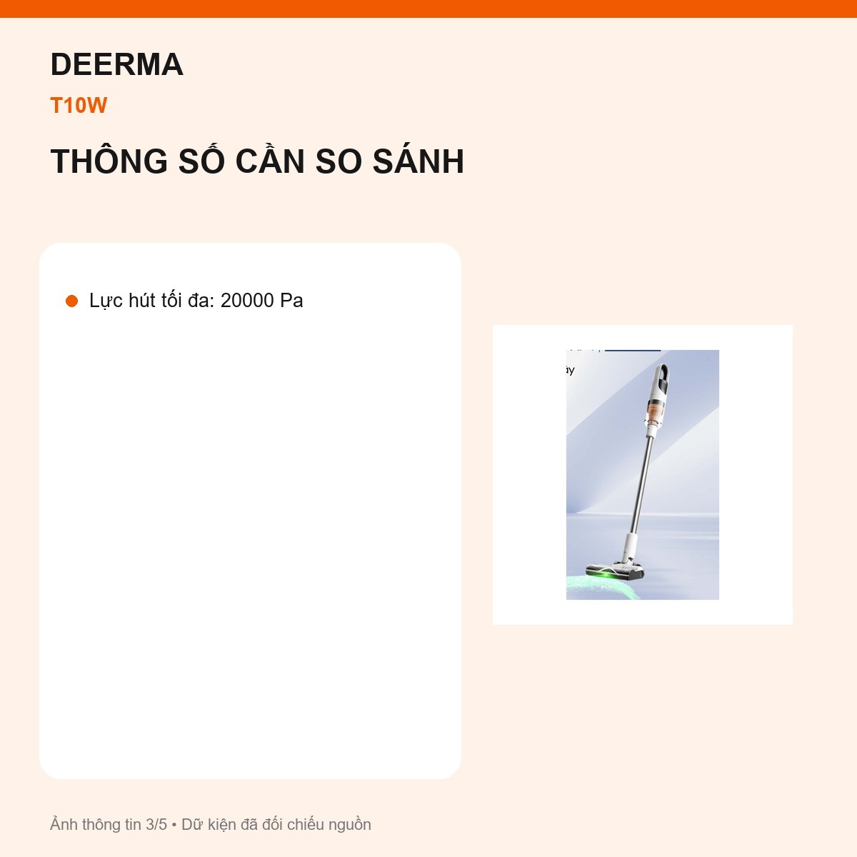 Lực hút Deerma T10W