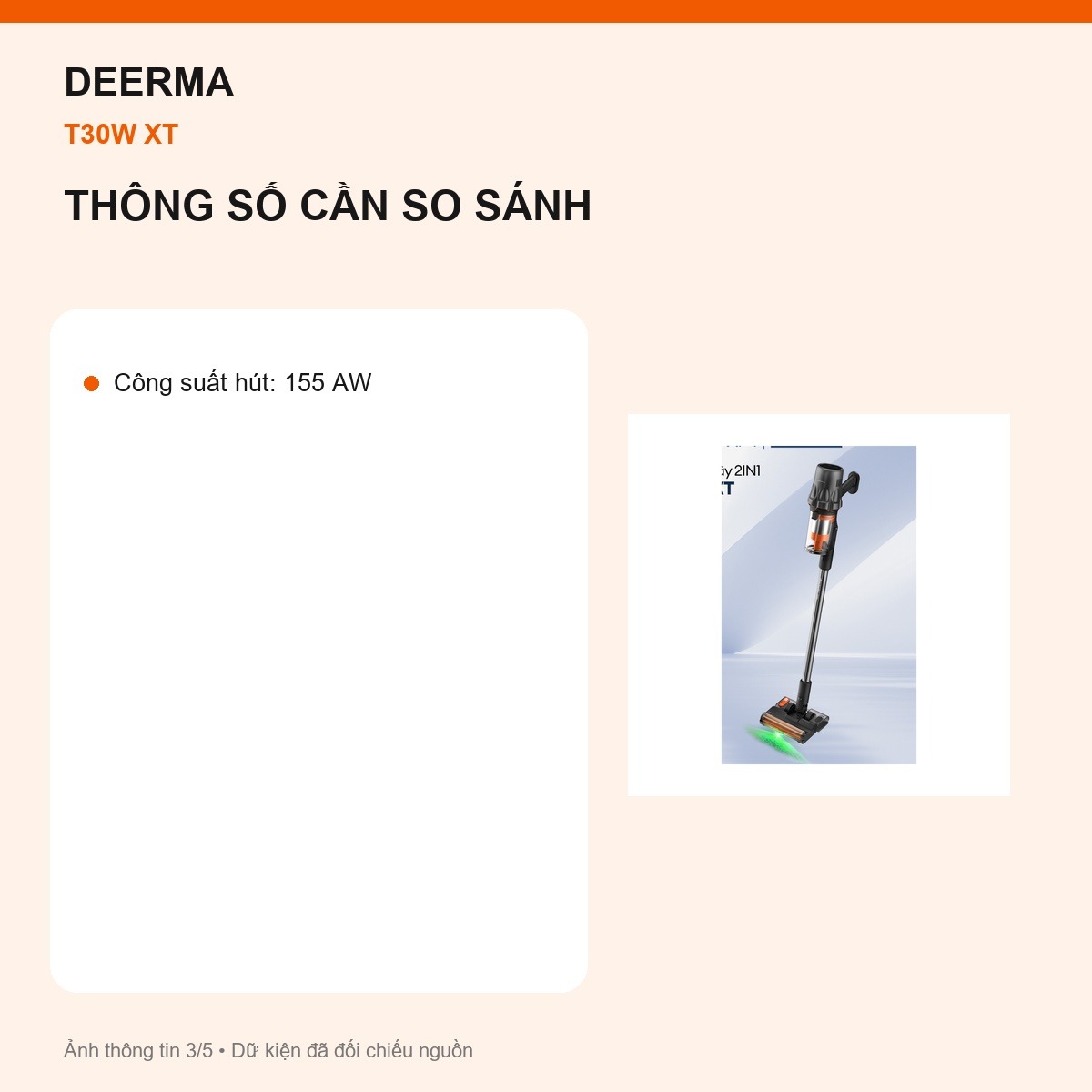 Bốn mức hút Deerma T30W XT