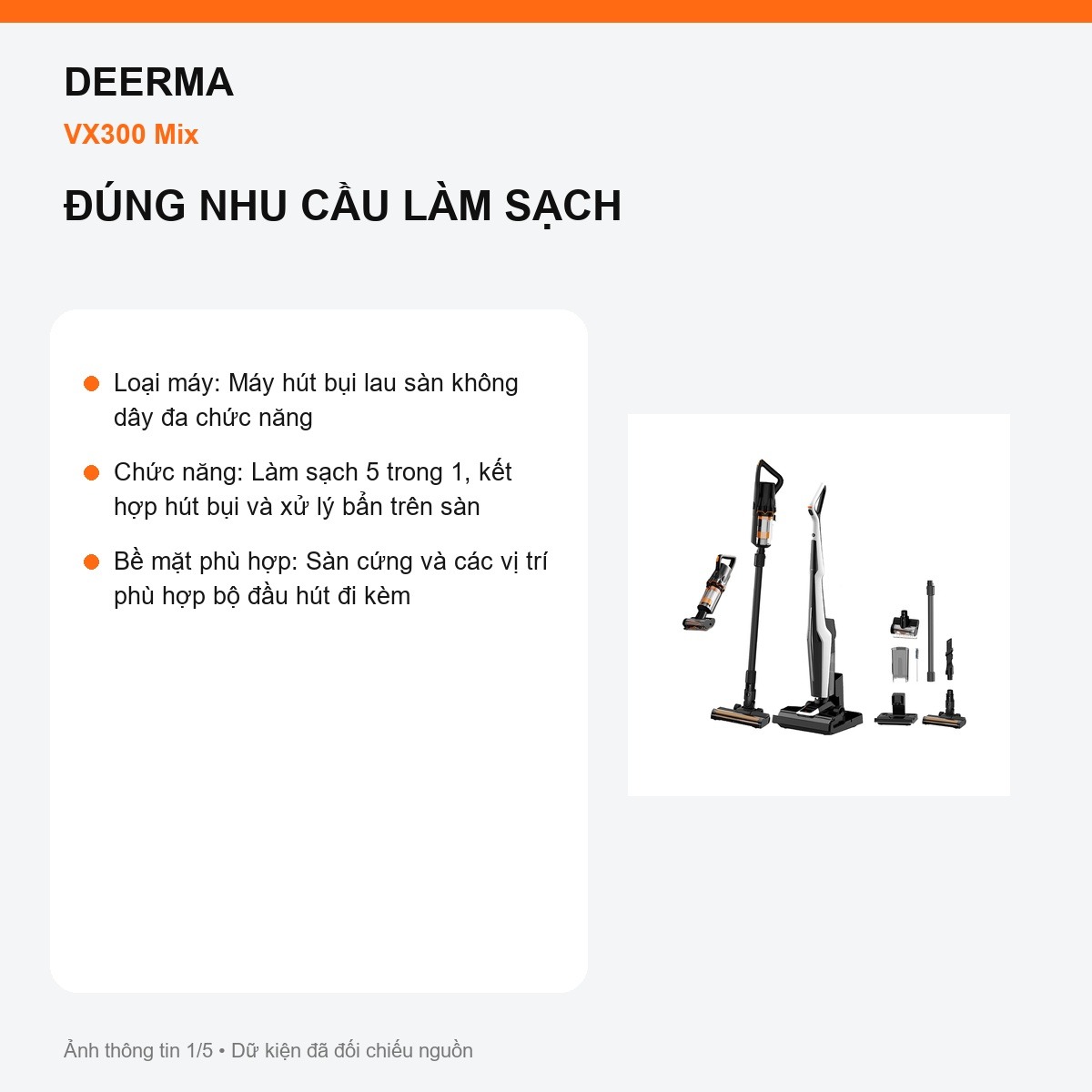 Bộ máy hút bụi Deerma VX300 Mix