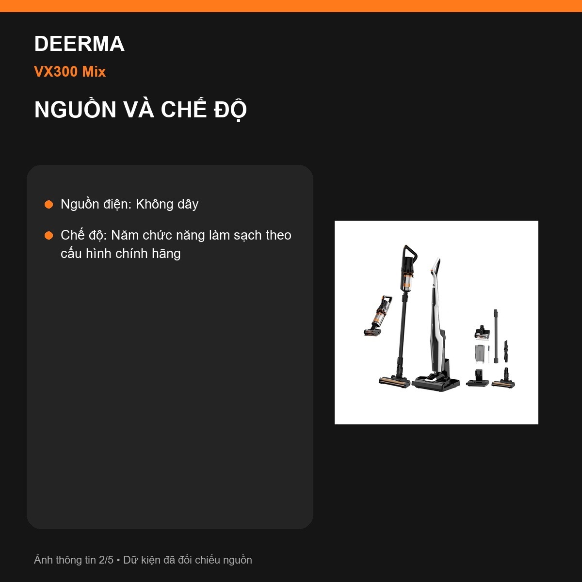 Lực hút Deerma VX300 Mix