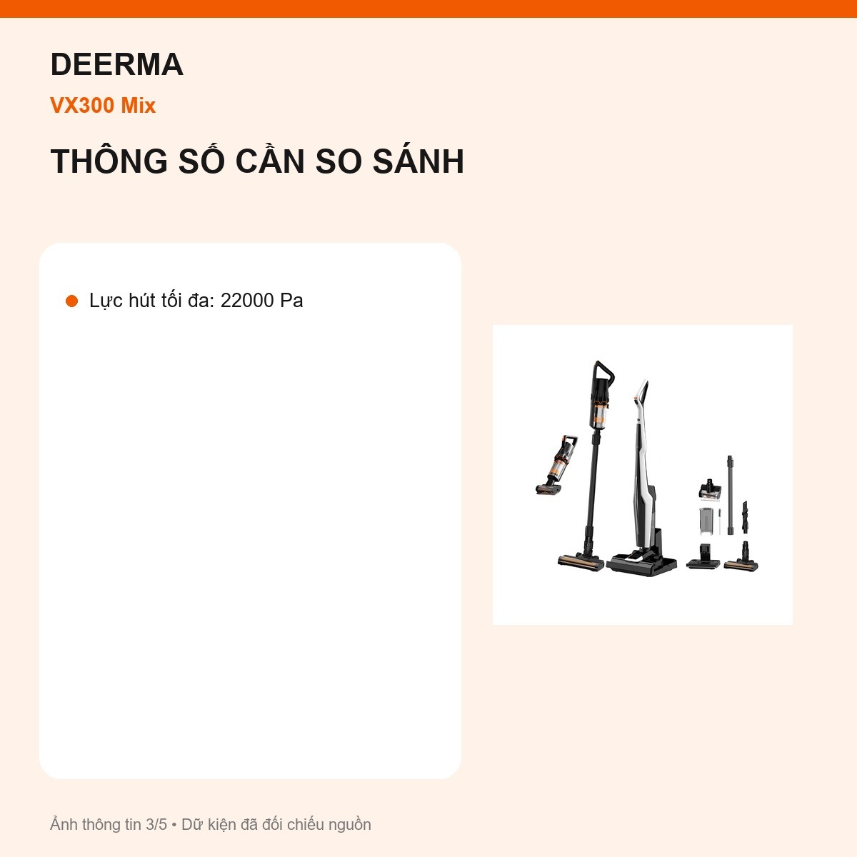Cấu hình khô và ướt Deerma VX300 Mix
