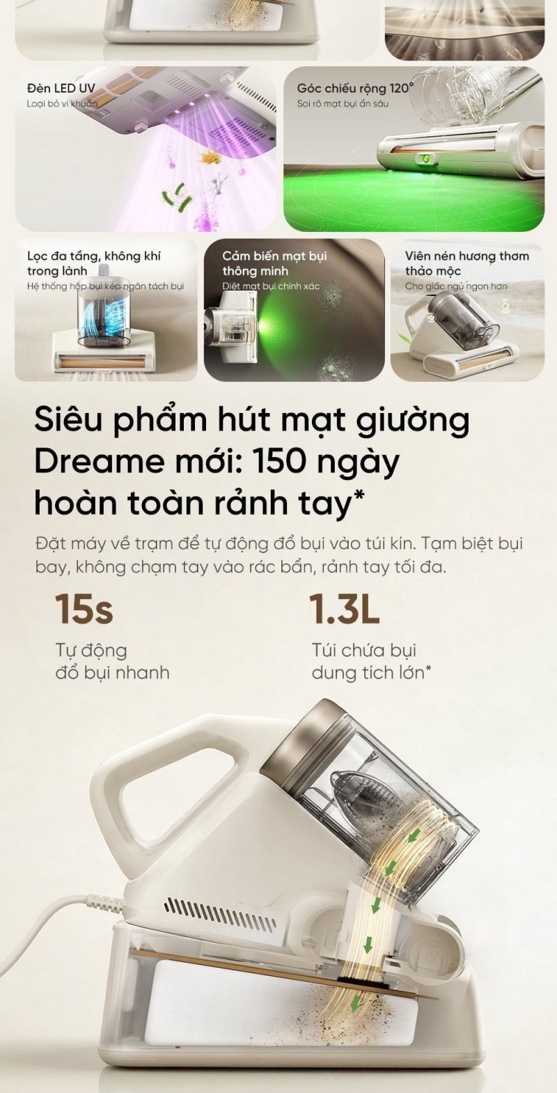 Túi gom bụi trong trạm Dreame D20 Aura.