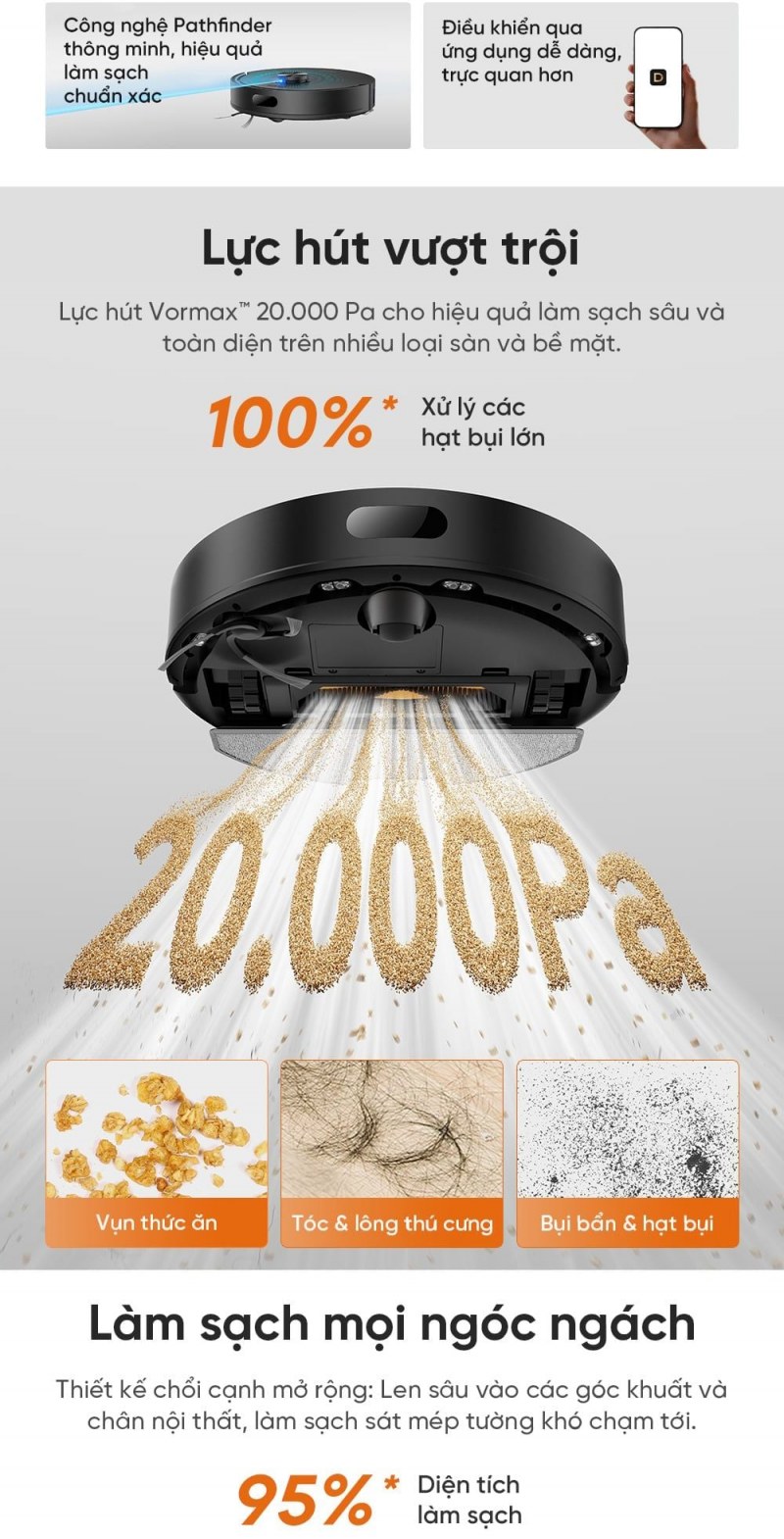 Hệ thống lau phẳng và bình nước Dreame F20
