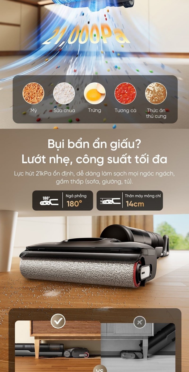 Minh họa H12 GT ngả 180 độ trong khoảng gầm 14 cm.