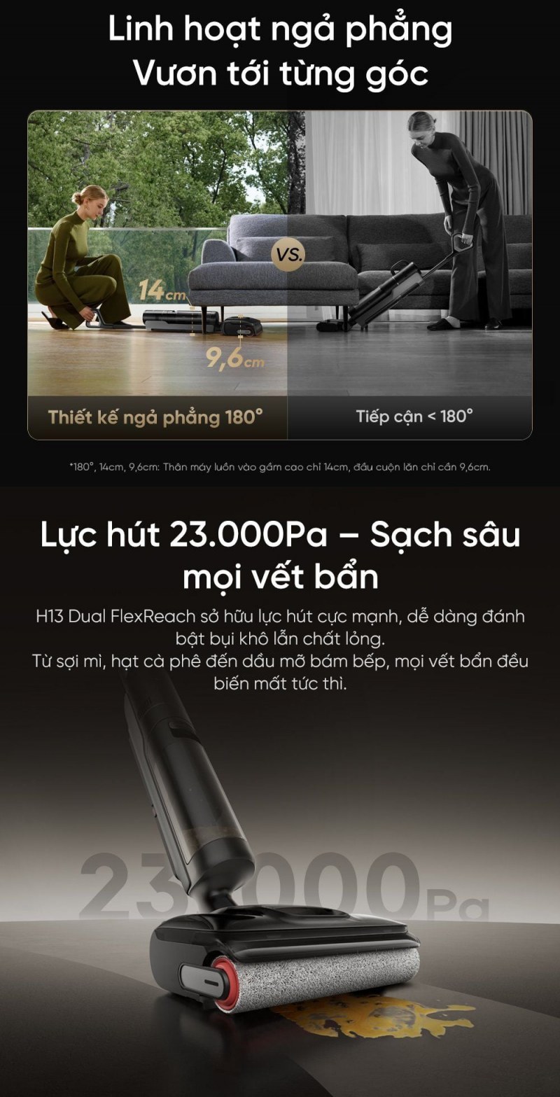 Dreame H13 Dual FlexReach - H13 Dual FlexReach chỉ gọn khi phụ kiện luôn ở đúng chỗ