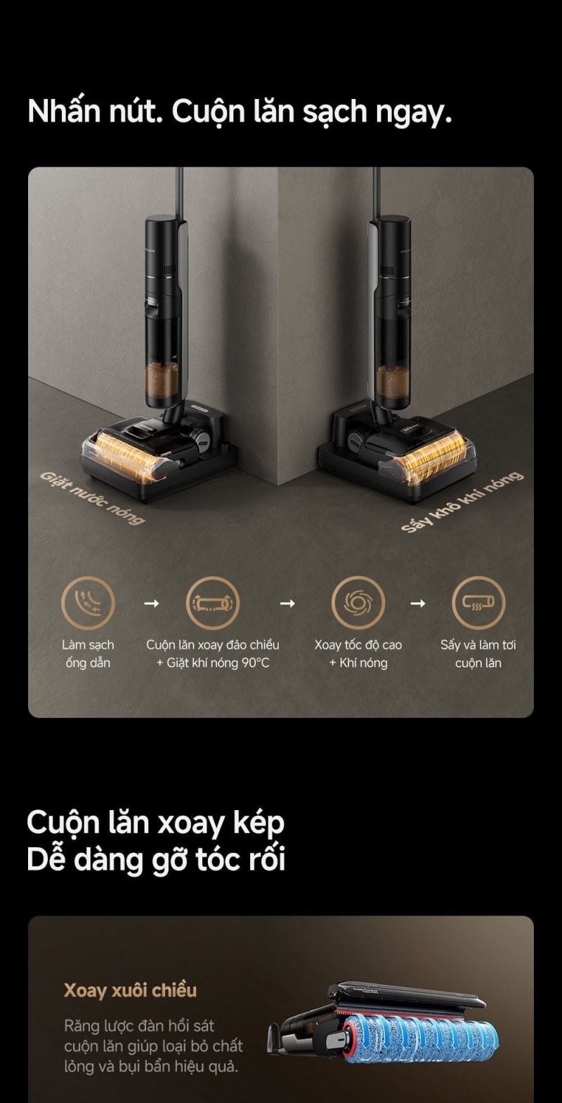 Dreame H13 FlexReach - Bốn chế độ giải quyết bốn nhịp sử dụng