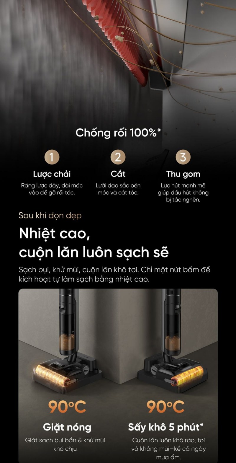 Dreame H13S FlexReach - Ngả 180° làm thay đổi giới hạn bình bẩn