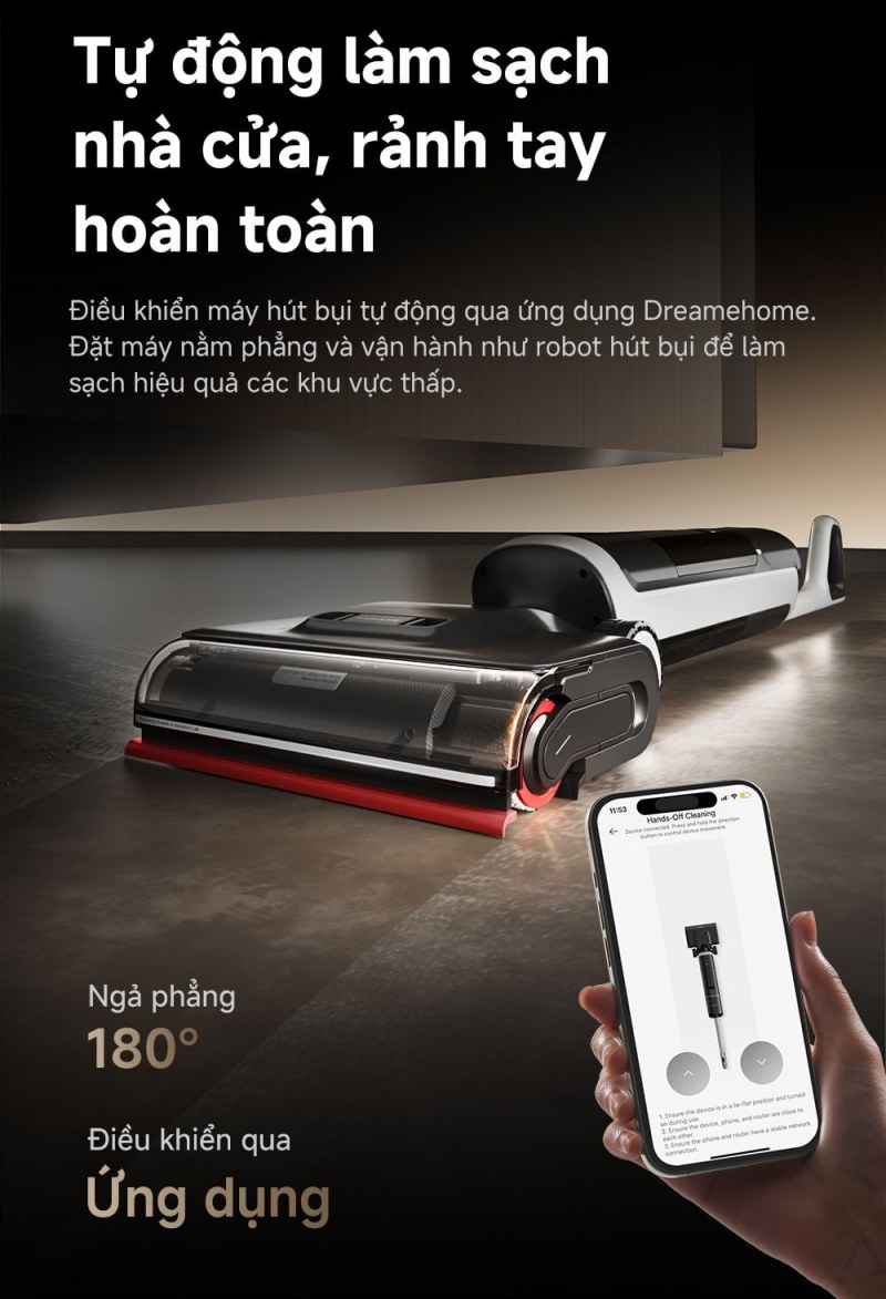 Dreame H15 Pro Heat - 22.000 Pa cần một đường đi đủ chậm để thu nước
