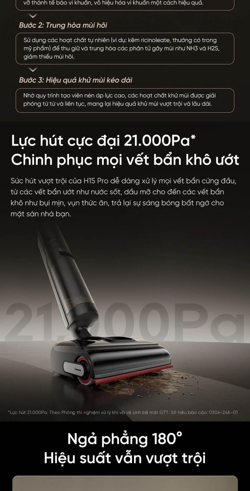 Dreame H15 Pro - 60 phút chỉ xuất hiện ở chế độ yên tĩnh
