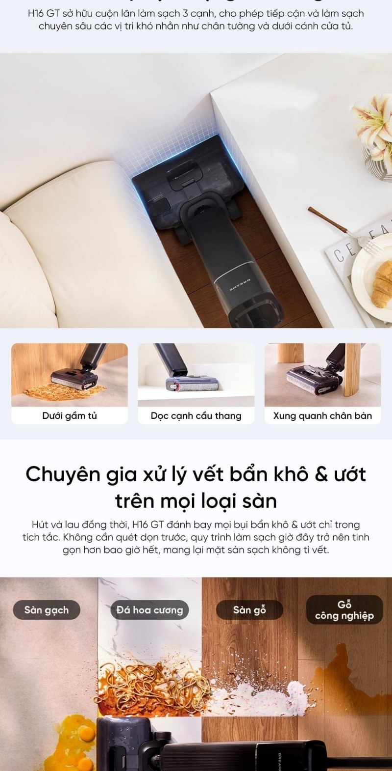 Đầu ba cạnh H16 GT ở các vị trí sát mép.