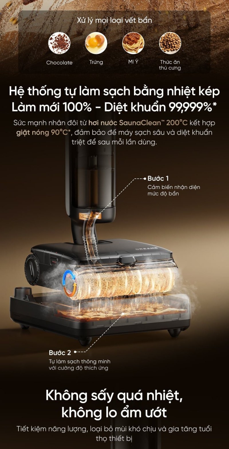 Dreame H16 Steam - Một ngày sử dụng H16 Steam bắt đầu từ việc phân vùng sàn