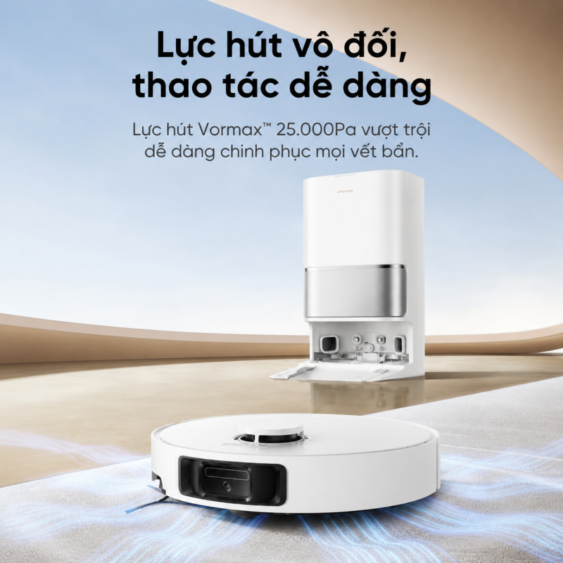 Lực hút Vormax 25.000 Pa của Dreame L10s Ultra Gen 3