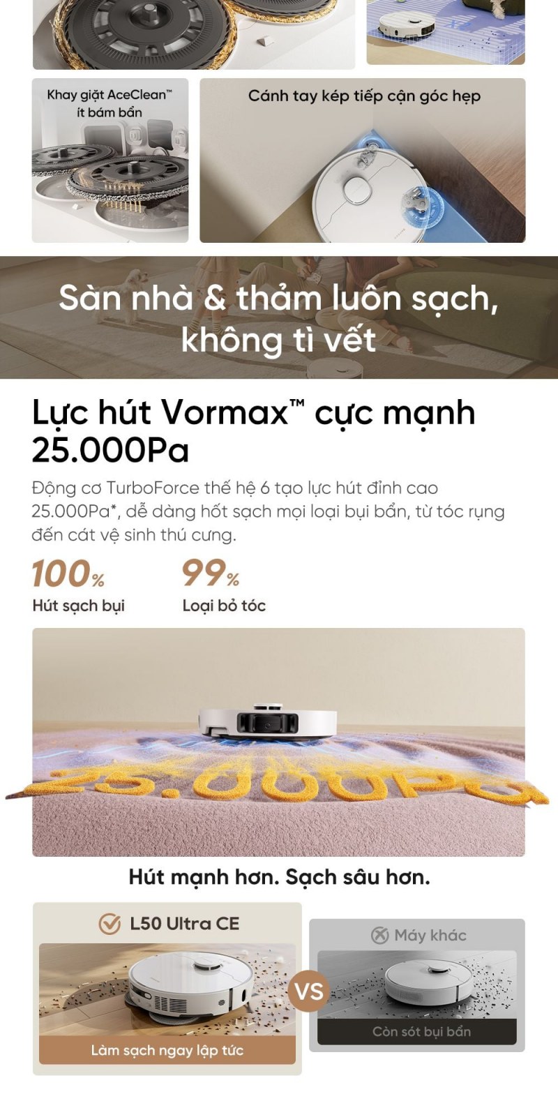 Dreame L50 Ultra CE minh họa tính năng 2