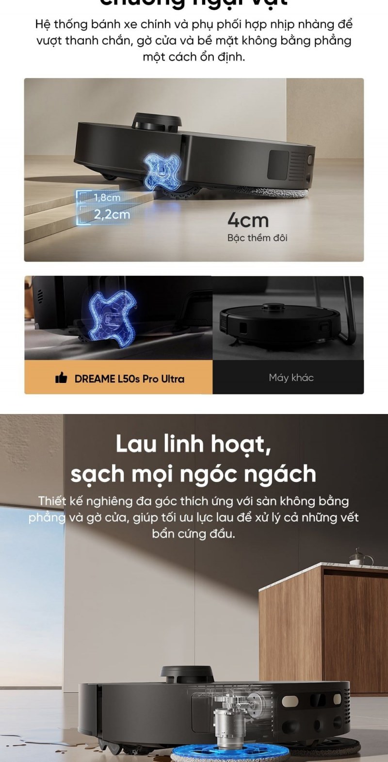 Nhận diện vật cản bằng AI trên Dreame L50s Pro Ultra