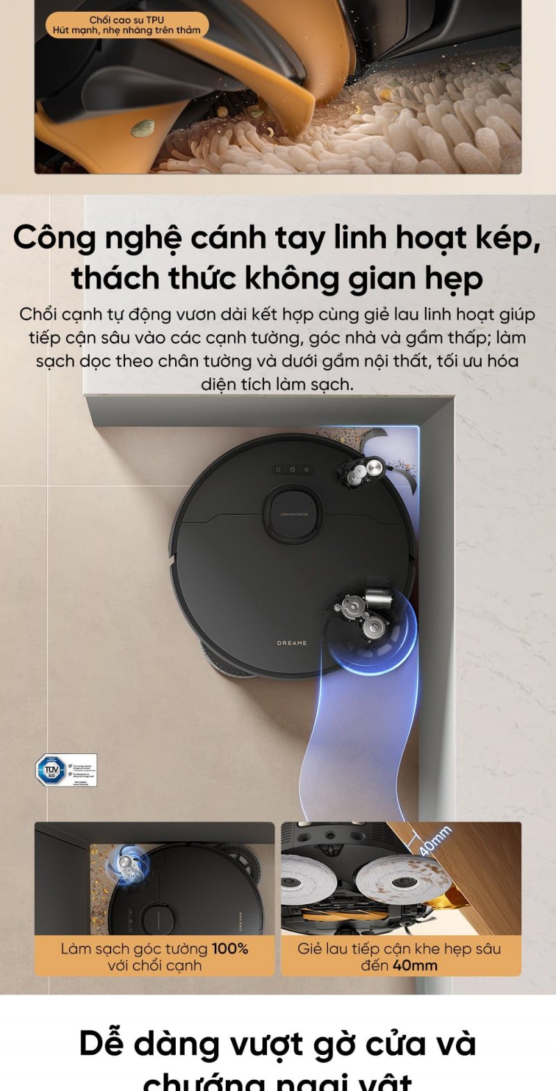 Trạm giặt nước nóng 100 độ C của Dreame L50s Pro Ultra