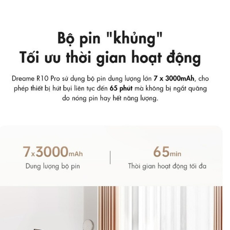Bộ pin và mốc thời gian tối đa của R10Pro.