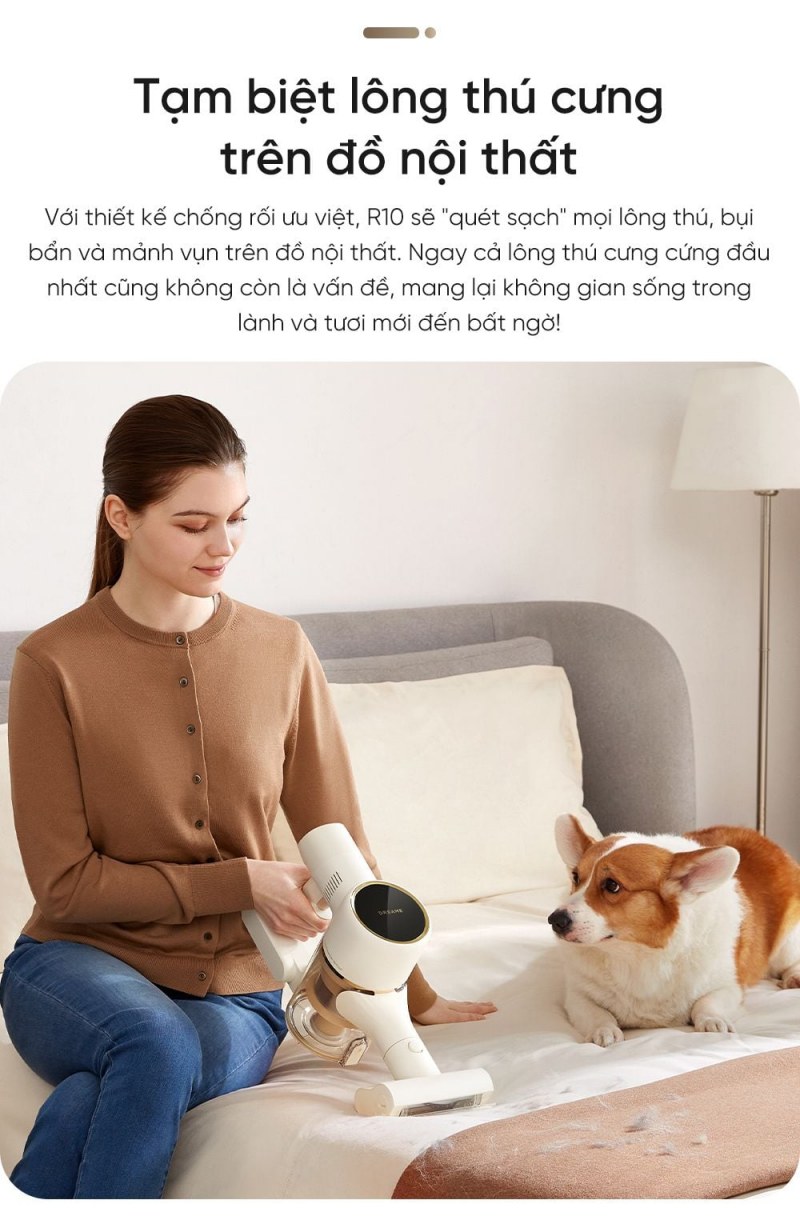Dreame R10 - 60 phút là mốc Eco với phụ kiện tải nhẹ