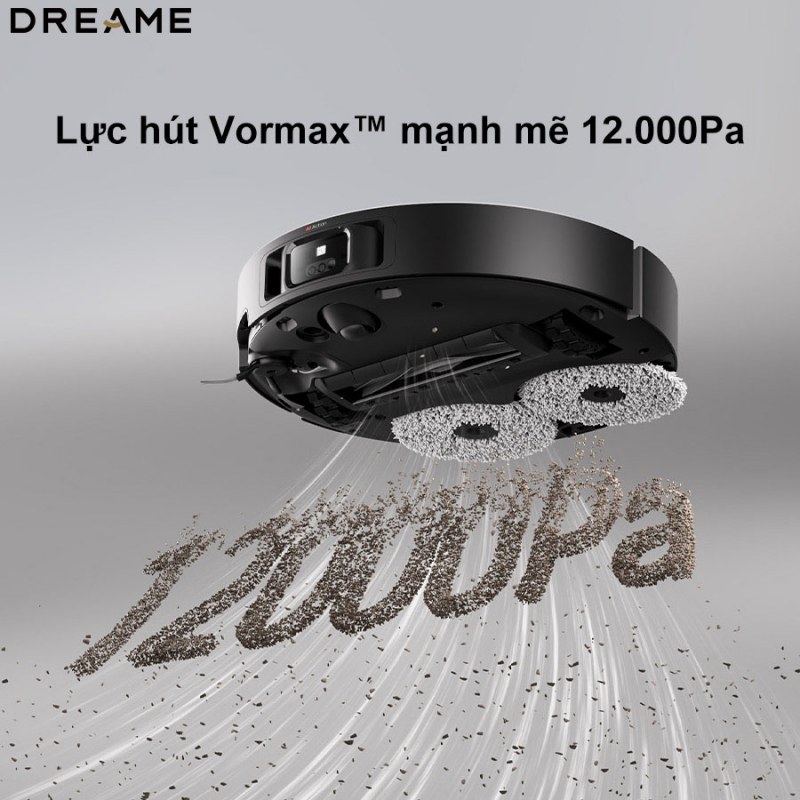 Lực hút Vormax 12000 Pa trên robot Dreame X40 Master