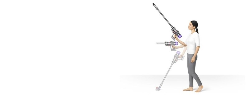 Dyson Digital Slim ở các tư thế sử dụng đầu hút khô.