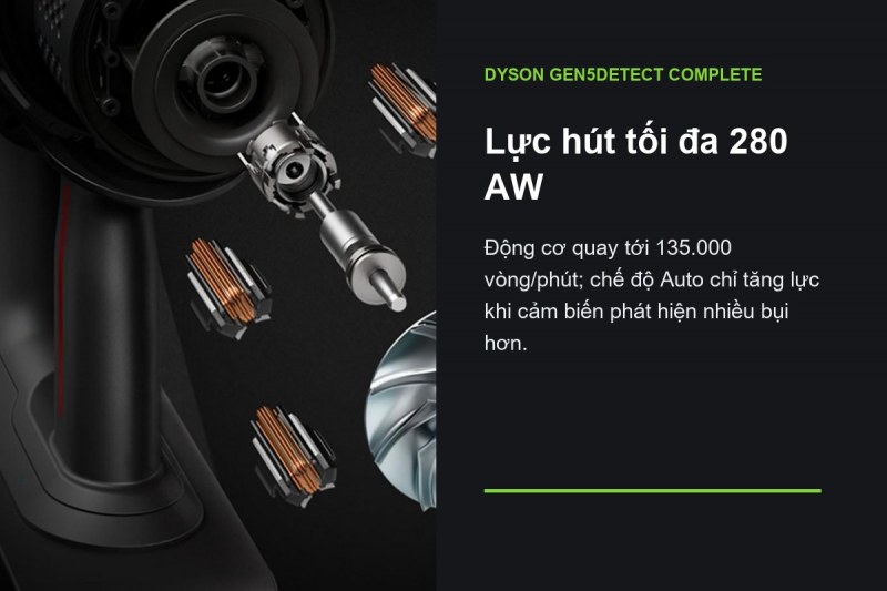 Dyson Gen5detect Complete - 280 AW được sử dụng khác nhau ở Auto và Boost