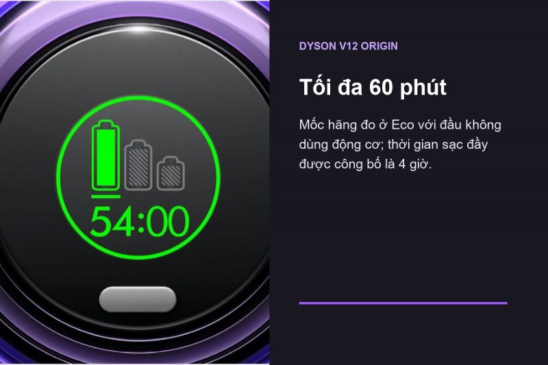 Dyson V12 Origin - Pin 60 phút, sạc 4 giờ và thân 2,2 kg đặt giới hạn lịch dọn