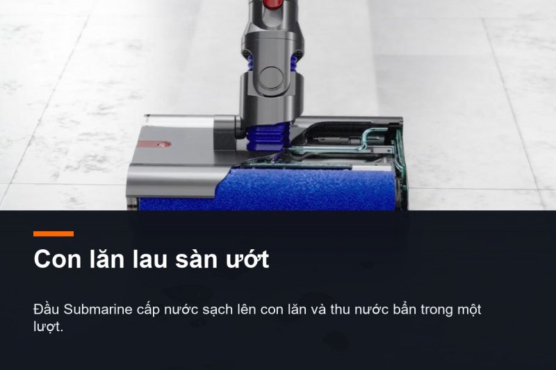 Dyson V12s Origin Submarine - Nước dừng lại ở đầu Submarine